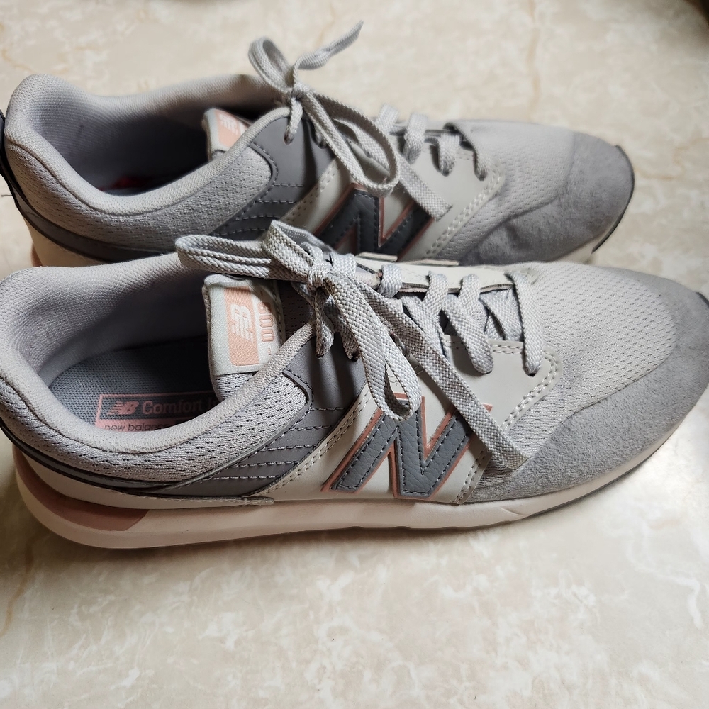 New Balance Lifestyle Mode De Vie Gray Peach Sneakers Shoes Sz Womens 10